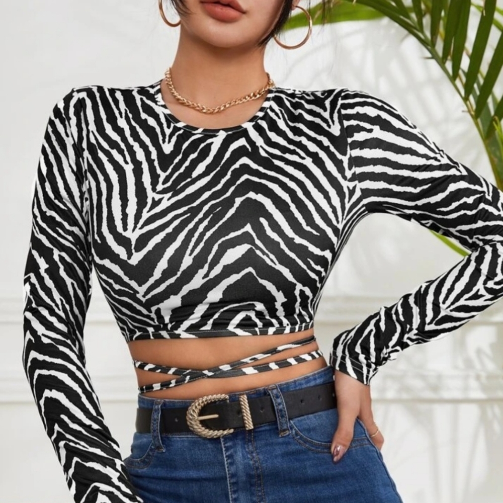 Zebra cute crop top